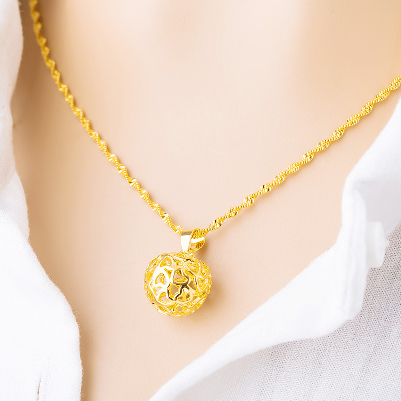 镀金苹果吊坠圣诞平安夜礼物爱心镂空小苹果饰品毛衣链活动礼品