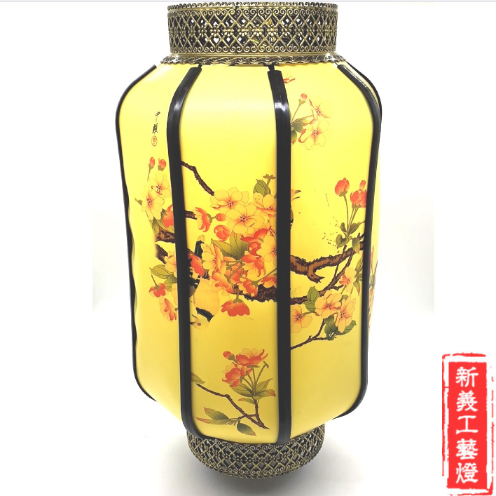 冬瓜灯笼大红灯笼仿羊皮灯笼复古宫灯户外防水装饰灯