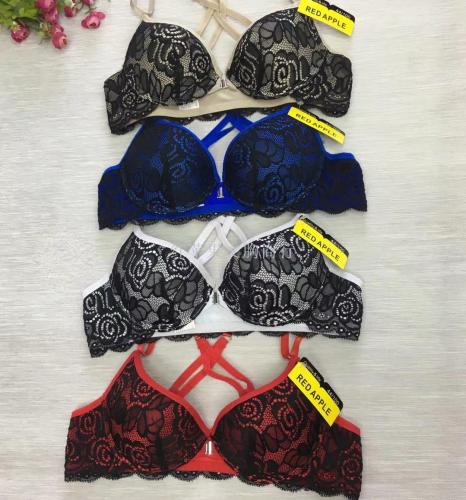 exported to europe and america south america full lace ribbon steel ring body bra front buckle massage cup underwear