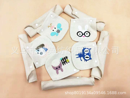 New Button Sweat-Isolation Scarf Sweat Towel Mother Color Cotton and 6-Layer Gauze Mixed Sweat-Absorbing Towel Maternal and Child Supplies