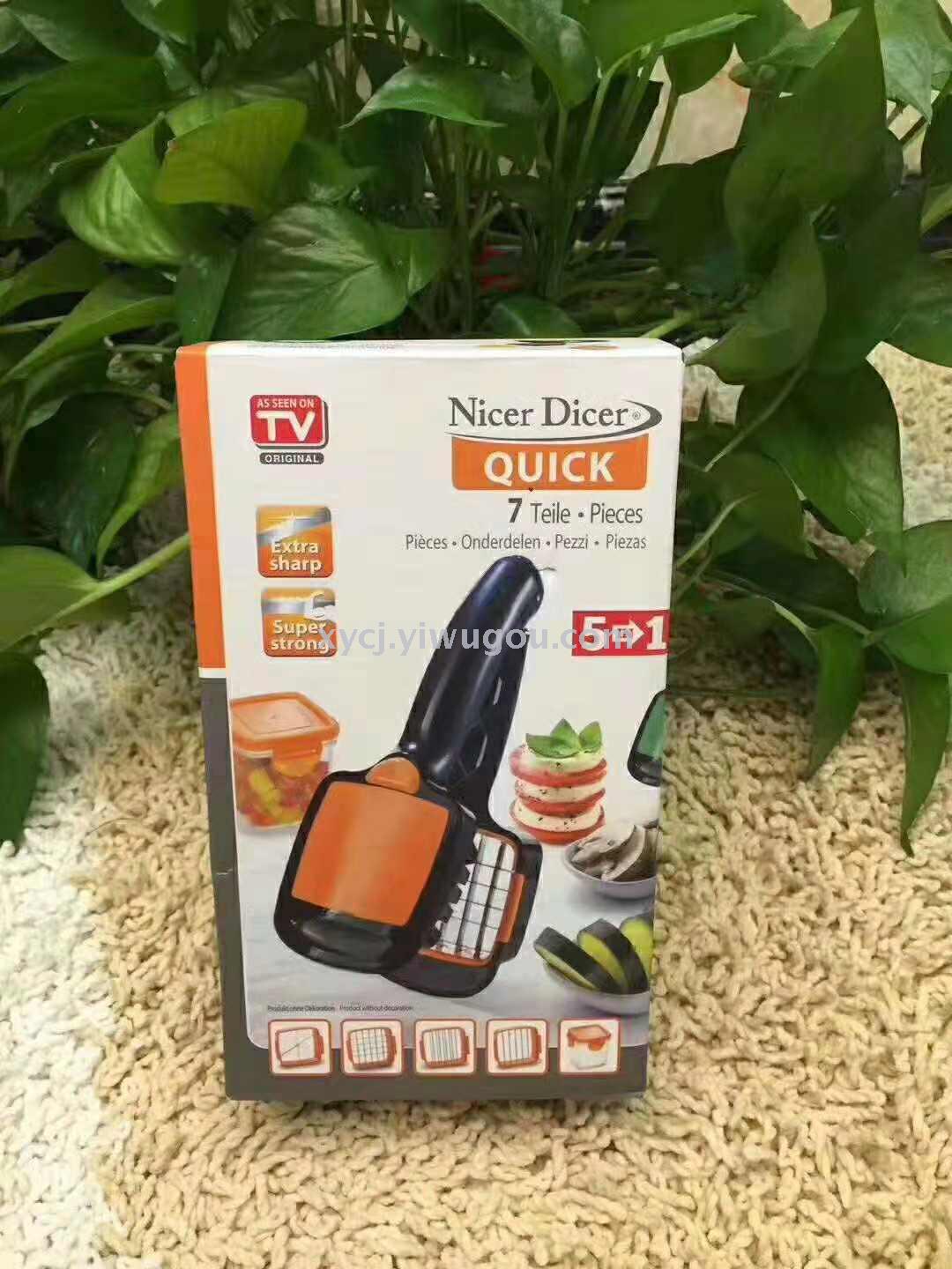 Bestseller Nicer Dicer Quick multi-functional vegetable cutter 7-piece set Vegetable cutter, vegetable and shredded cutter pic 5