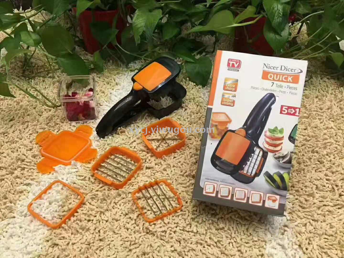 Bestseller Nicer Dicer Quick multi-functional vegetable cutter 7-piece set Vegetable cutter, vegetable and shredded cutter pic 1