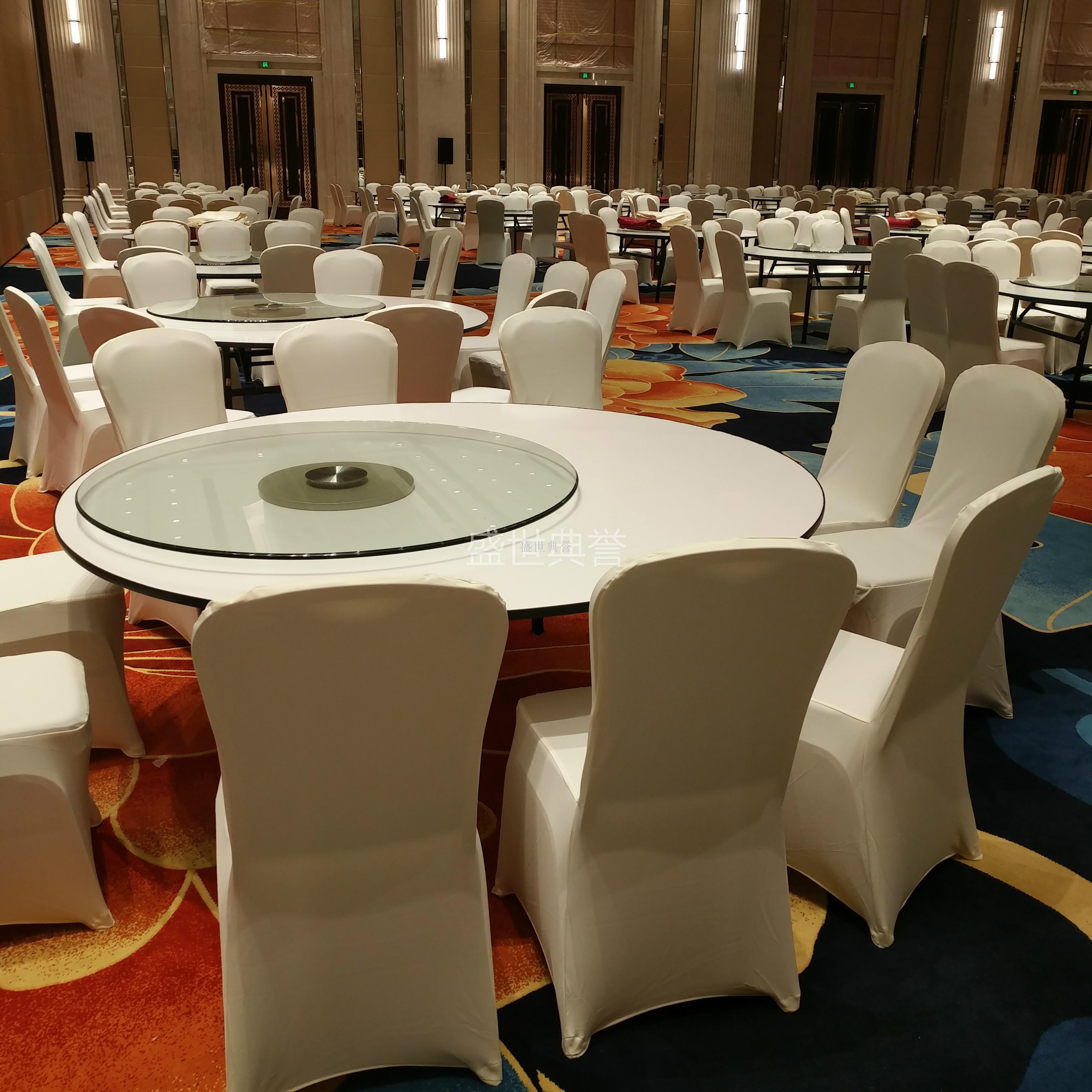 贵州度假酒店宴会婚礼弹力椅套 星级酒店宴会厅台布椅套