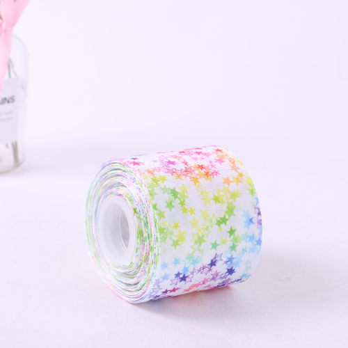 Yuanyang Ribbon Spot Supply Colorful Five-Pointed Star Pattern Decorative Accessories Ribbon cm Specification