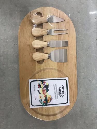chopping board steak board knife wood household fruit vegetable salad chopping board with cheese knife set