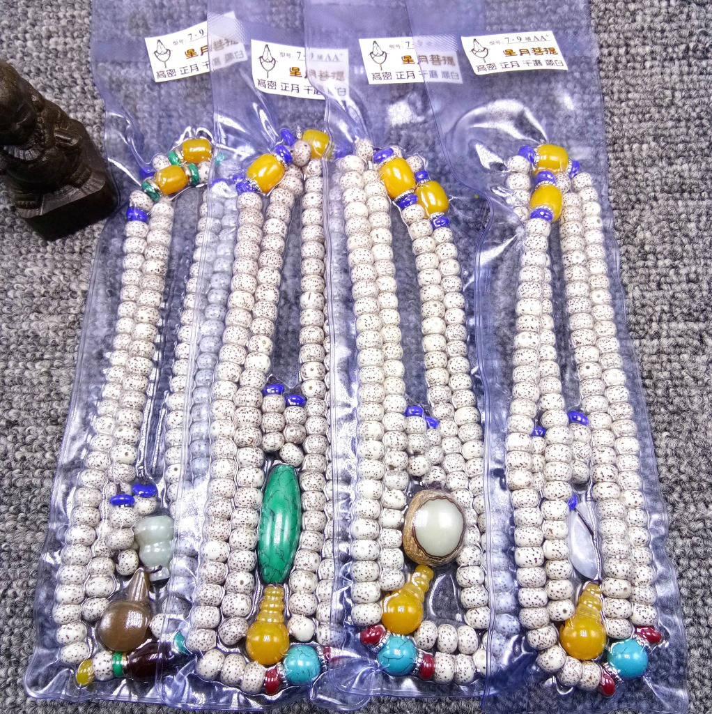 厂家直销地摊爆款 108颗星月菩提7*9佛珠手串手链 真空包装