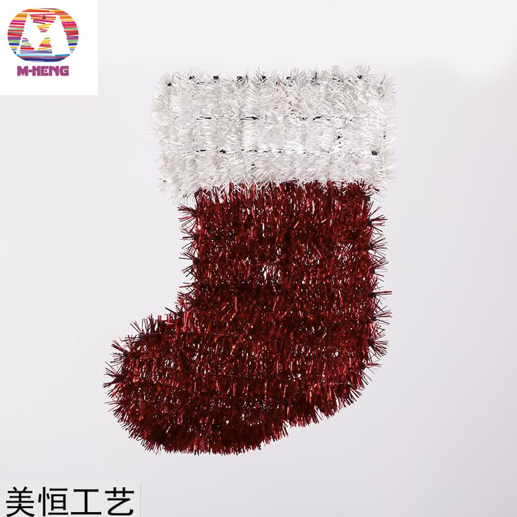 厂家直销圣诞花环圣诞袜子节日装饰派对场地布置
