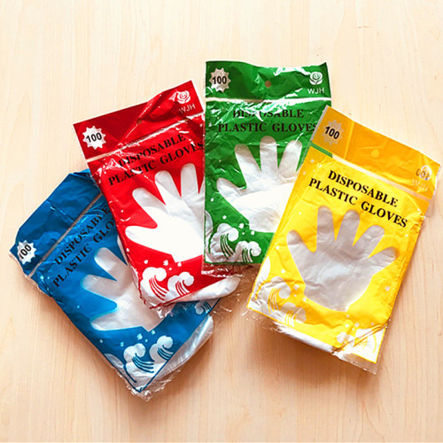 household color bag disposable gloves pe gloves edible film gloves sanitary gloves 100 pieces for 2 yuan store