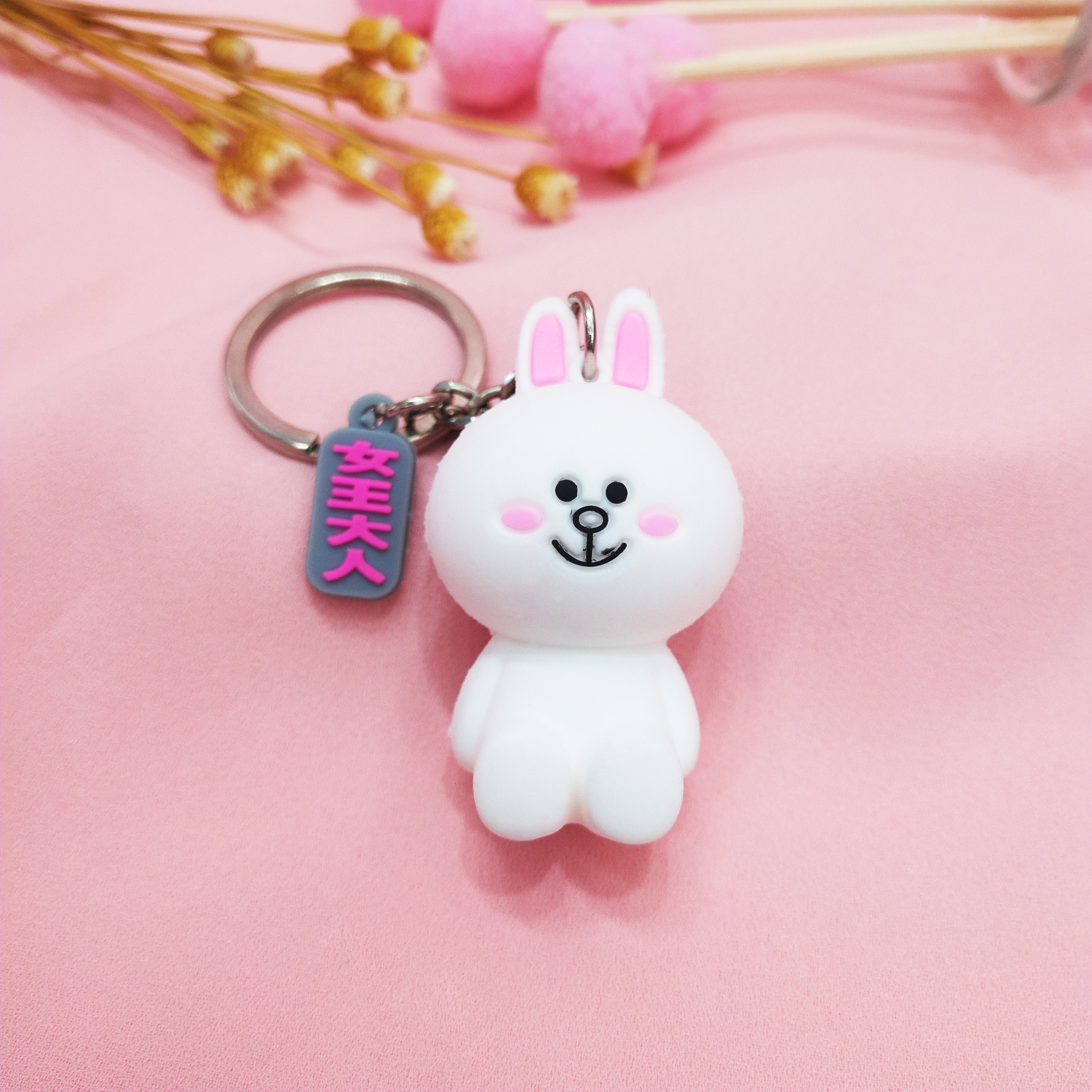 Line Genuine Koni Rabbit Brown Bear Silica Gel Cute Doll Chain Slant Bag  Haagen Dazs Co-op : : Home