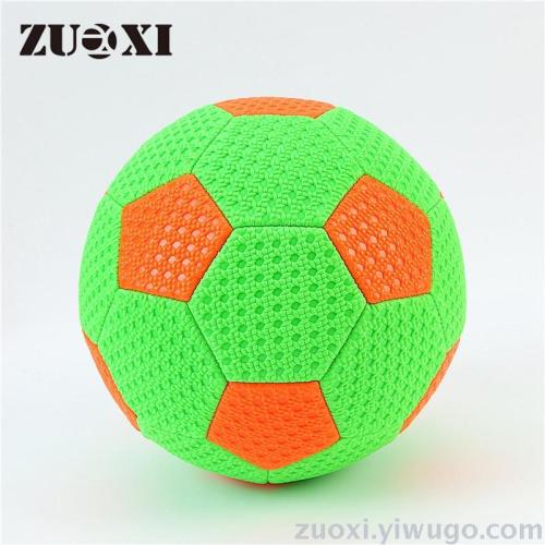 New PVC Embossed Color Football Ball Fluorescent Green Orange Block for Adult Youth Training Competition No. 5