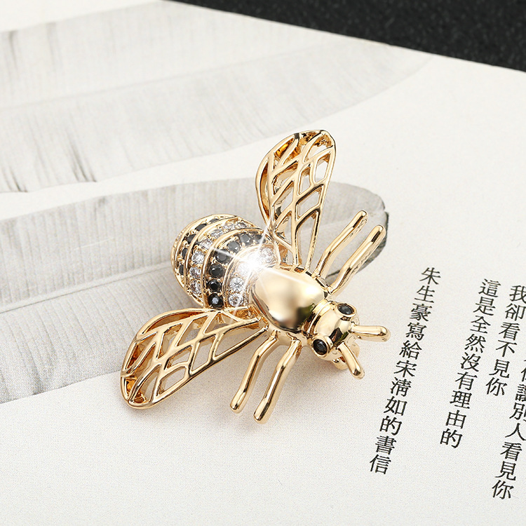 欧美饰品时尚创意个性微镶满锆石动物昆虫蜜蜂胸针胸花衣饰 厂家
