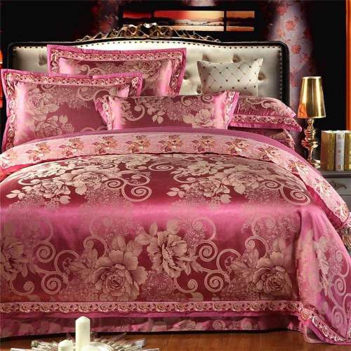 yiwu snow pigeon home textile new product lace massel tribute silk jacquard four-piece set-british 1