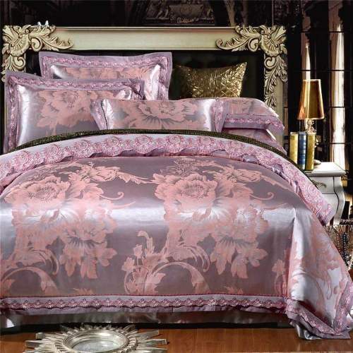yiwu snow pigeon home textile new lace style massel tribute silk jacquard four-piece set-british 8-9