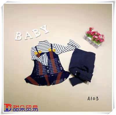 2018 female Korean version of long-sleeved girl suit for infants and children 0-1-2-3 years old new baby suit