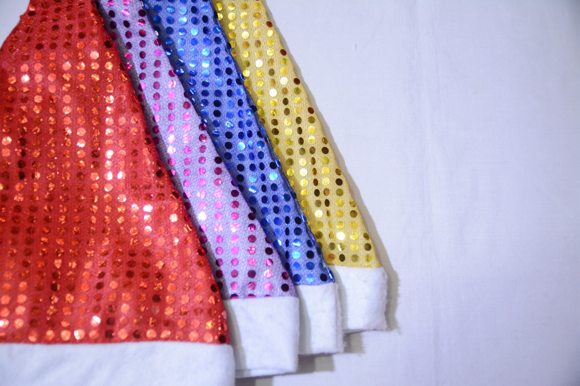 圣诞节装饰彩色亮片圣诞帽圣诞装饰帽成人圣诞帽男女通用