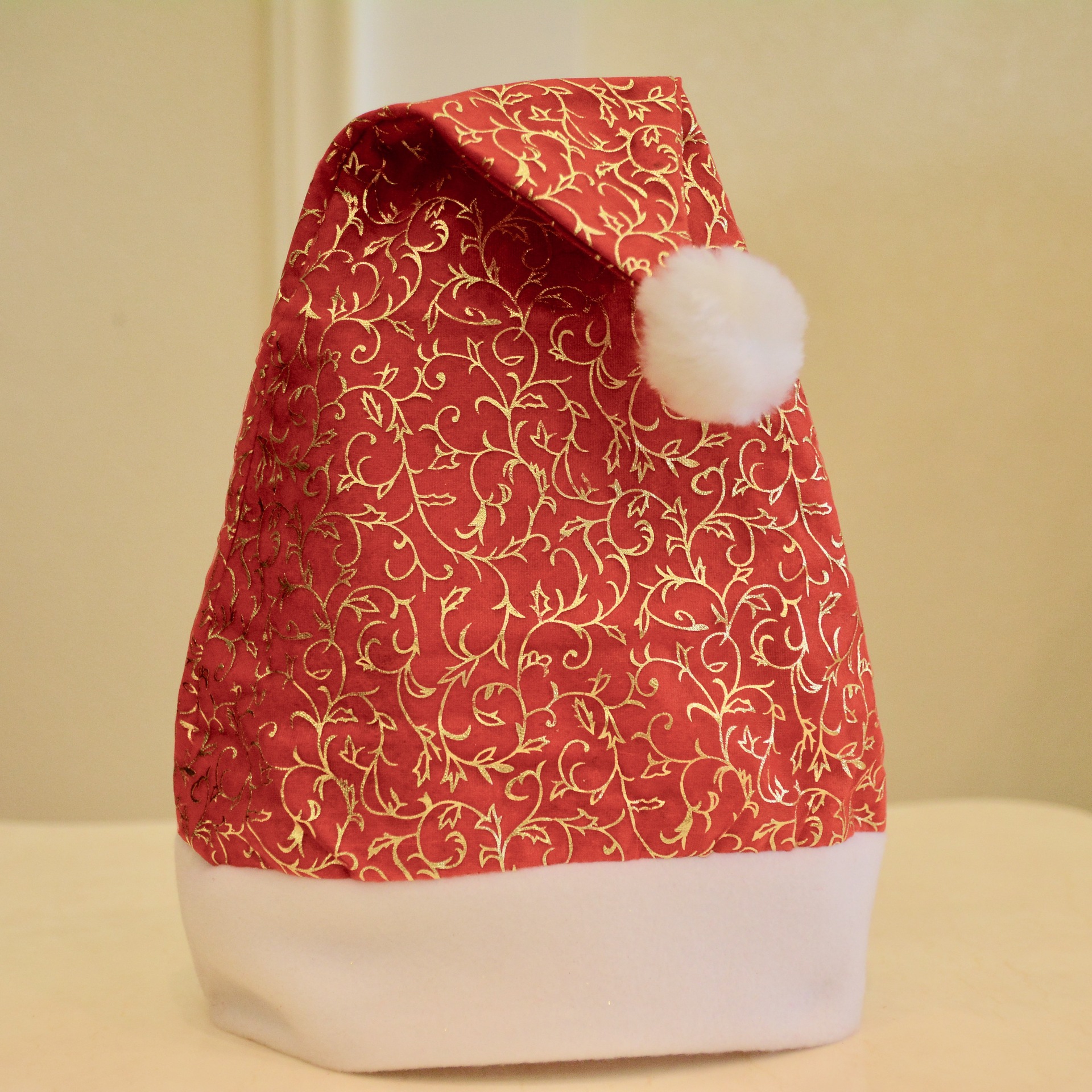 圣诞帽烫金纱布帽圣诞节装饰用品高档圣诞帽派对用品成人圣诞帽