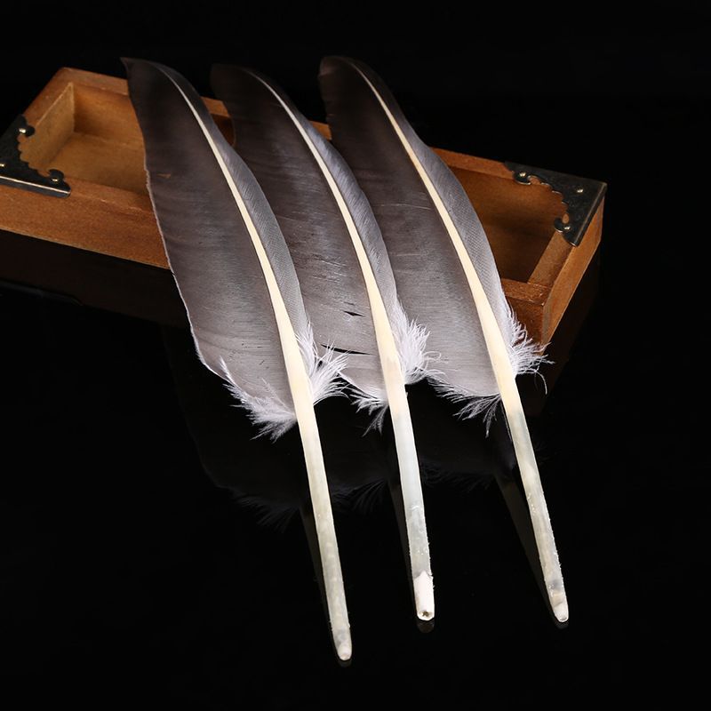 厂家直销优质鹅毛驼背 羽毛笔装饰 DIY手工 印第安头饰面具材料