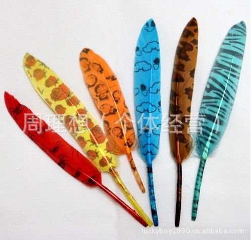 yiwu factory direct supply can print pattern straight knife feather
