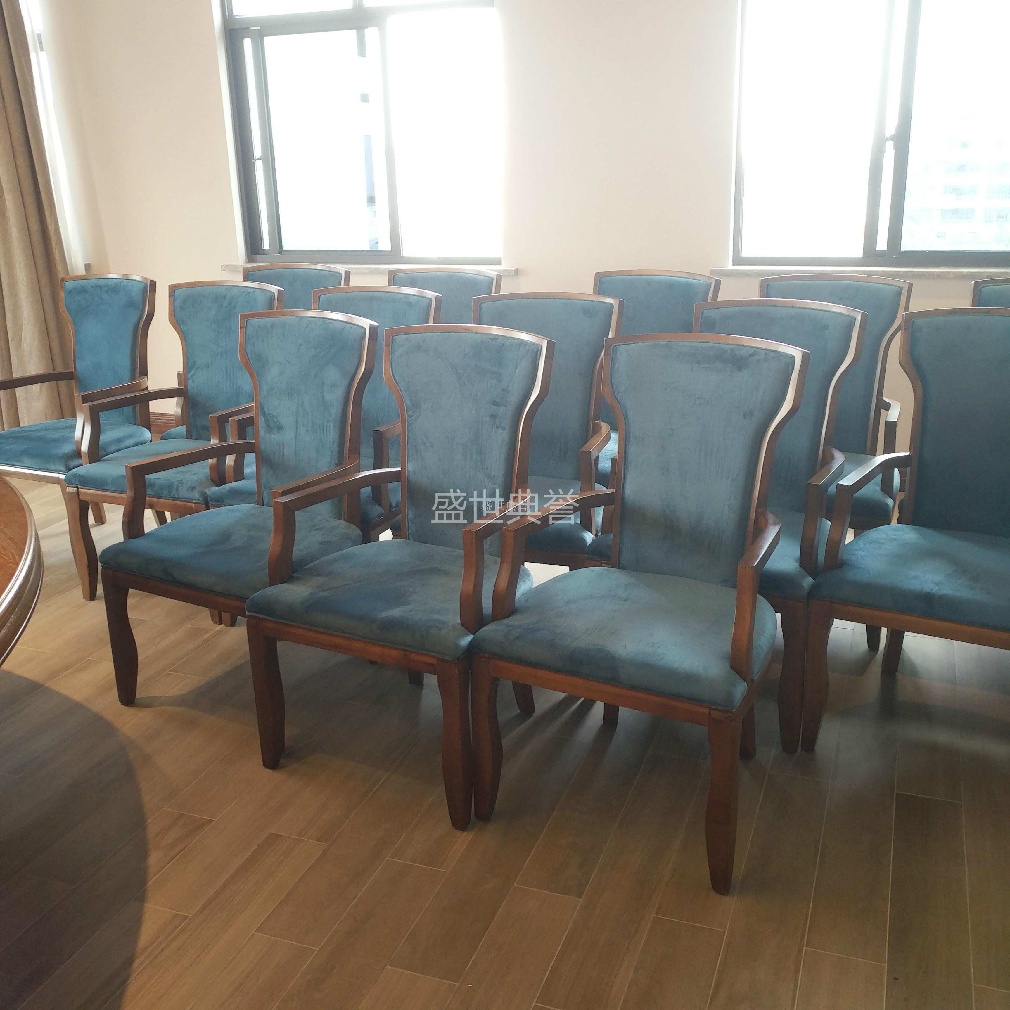 杭州度假酒店新中式家具定做 山庄酒楼包厢新中式实木餐椅