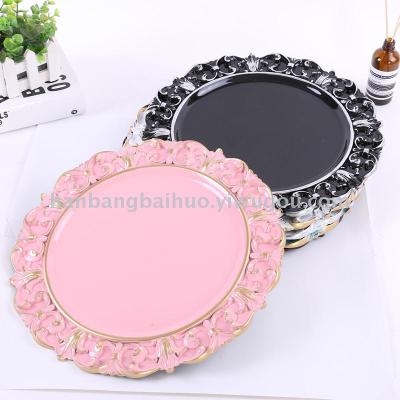 Plate new technology plate fashionable European decoration plate engraved classical round plate