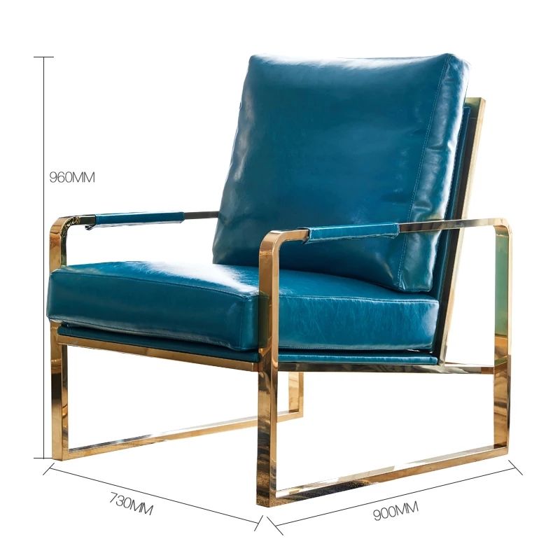 电镀钛金 后现代设计单轻奢单人沙发椅 北欧客厅单椅后现代简约详情27