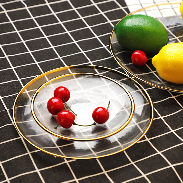 厂家直销 实用欧式花纹餐盘 西餐具 餐具 盘子 玻璃盘