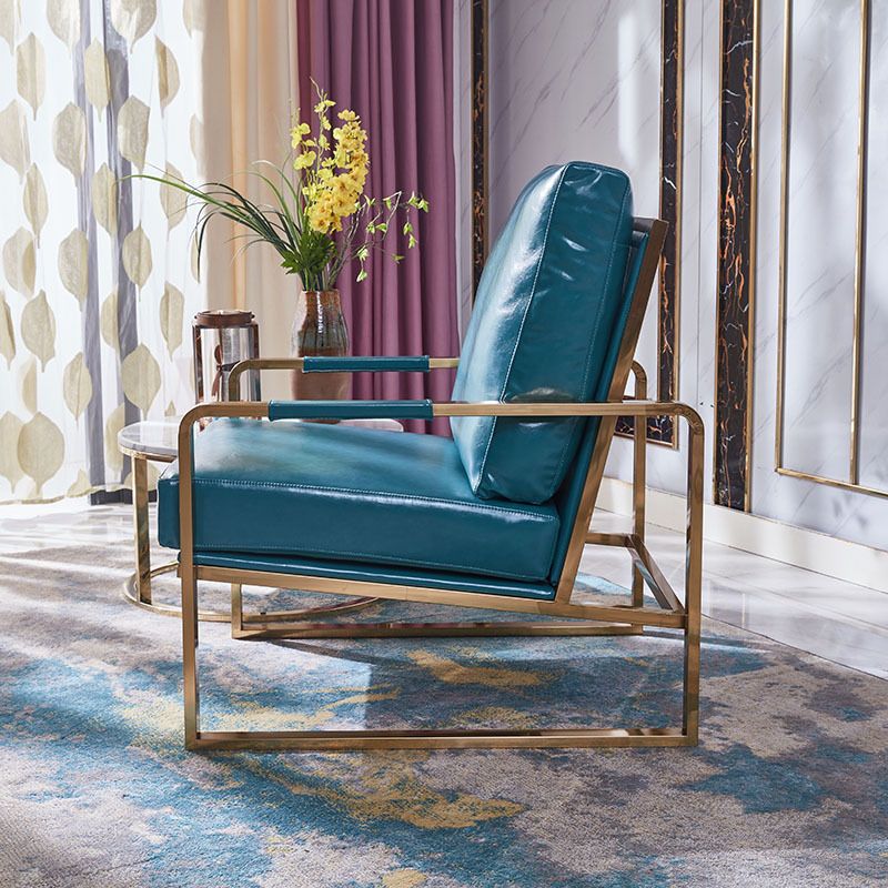电镀钛金 后现代设计单轻奢单人沙发椅 北欧客厅单椅后现代简约详情3