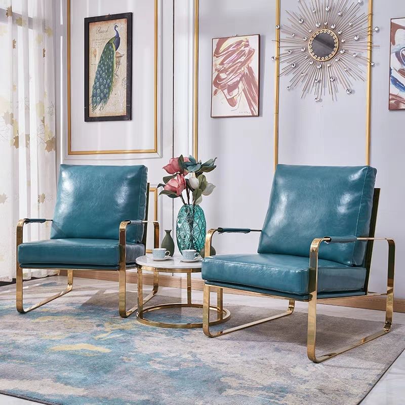 电镀钛金 后现代设计单轻奢单人沙发椅 北欧客厅单椅后现代简约详情12