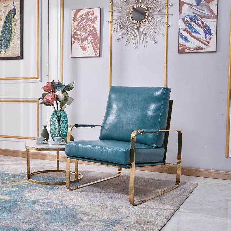电镀钛金 后现代设计单轻奢单人沙发椅 北欧客厅单椅后现代简约详情13