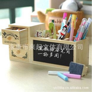 Hot Korean Wooden with Message Board Pen Holder Small Blackboard 