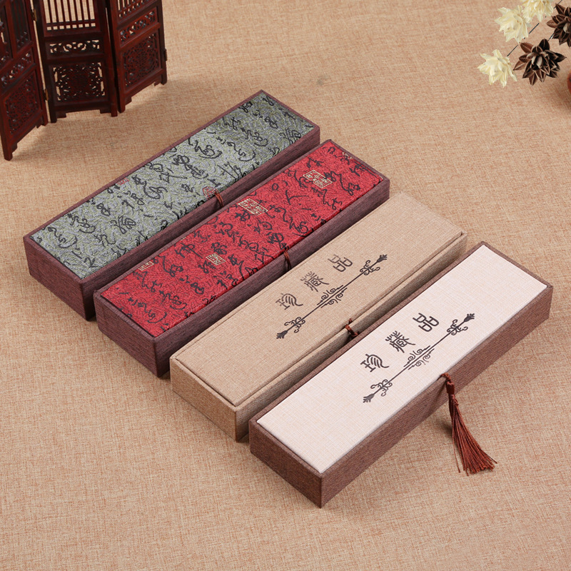 高档佛珠车挂项链手串包装盒书法流苏中国风锦盒批发