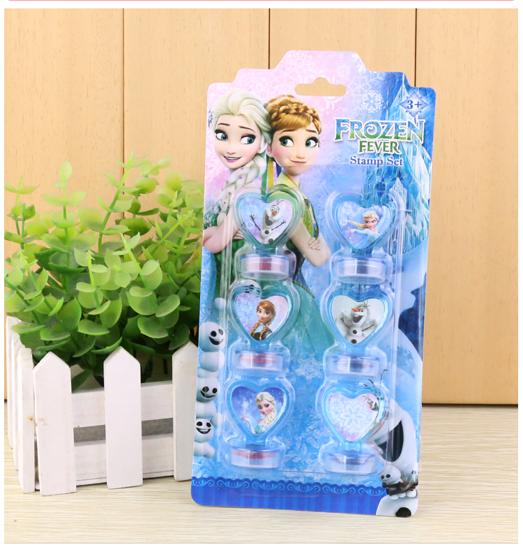 一板6款图案卡通盖章冰雪公主艾莎 儿童玩具印