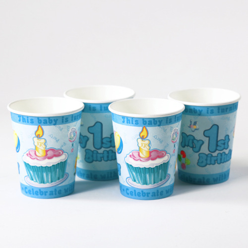 birthday party wedding supplies disposable cups children‘s year-old cartoon environmental protection paper cups 10 pack
