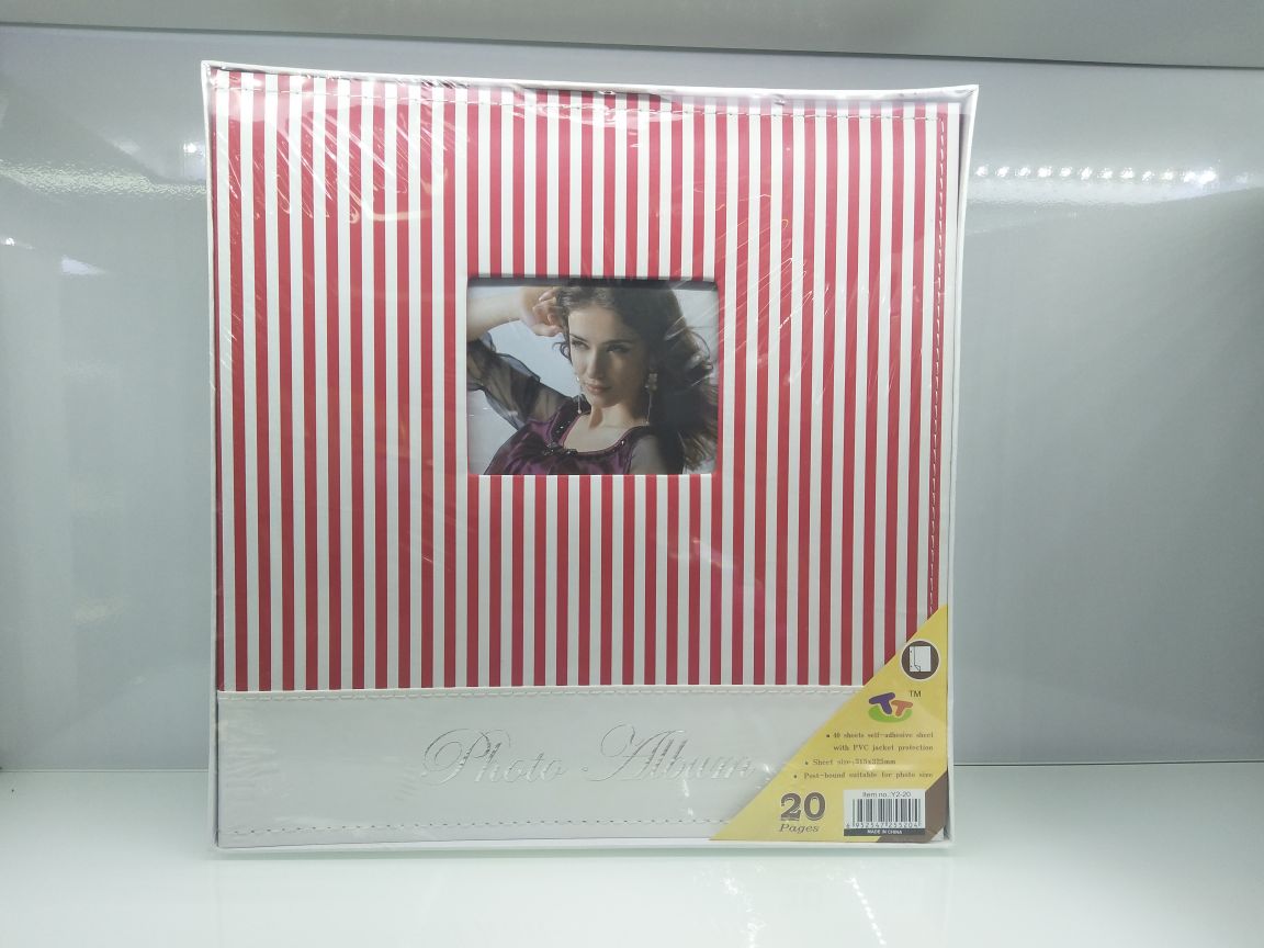 PU条纹个性相册影集 黏胶家庭纪念册