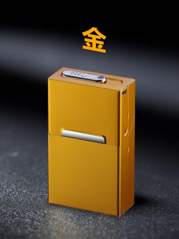 186充电打火机烟盒金属装整包烟超薄创意usb点烟器_市