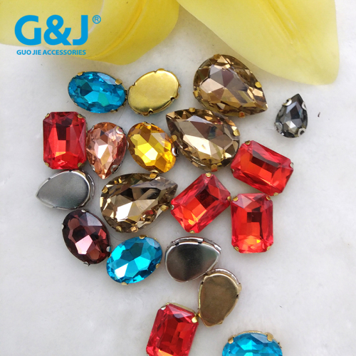 drop-shaped rectangular oval rhinestone glass drill four-claw rhinestone beaded clothing accessories