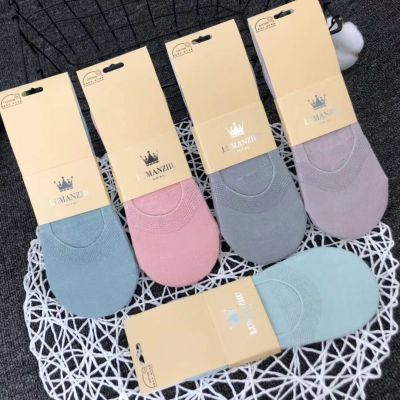Pure cotton candy color invisible socks for women silicone non-slip household floor socks for women invisible socks