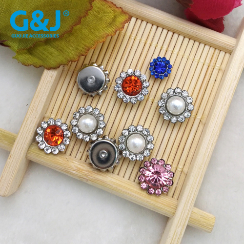 pearl point diamond sunflower two-color effect hand-stitched claw diamond button clothing accessories