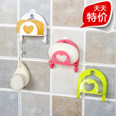 Kitchen Suction Cup with Hook Sponge Storage Rack Suction Wall Sink Sundries Rack Bathroom Wall-Mounted Storage Rack