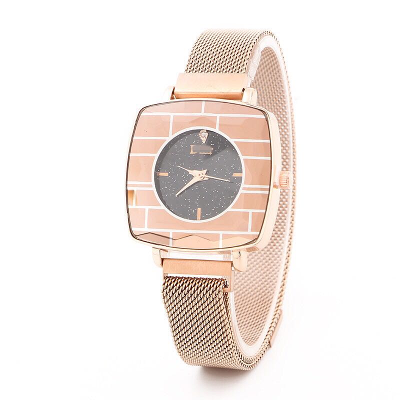 Hot style fashion star web celebrity watch square magnet buckle ladies watch magnetic suction watch