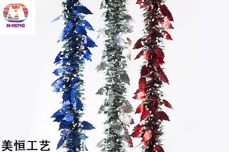 厂家直销圣诞彩条 拉花 彩条 雨丝门帘 圣诞花环派对场地布置