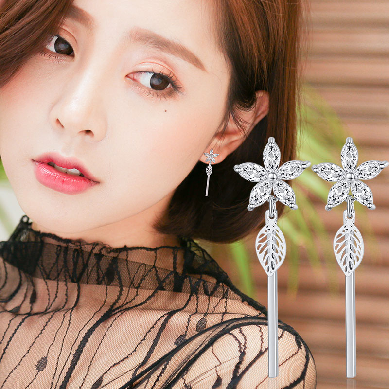花朵耳钉时尚潮流花朵树叶耳环女韩版潮气质叶子耳饰厂家直销批发