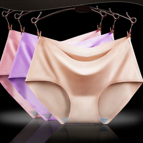 new seamless underwear women‘s ice silk seamless sexy low waist briefs