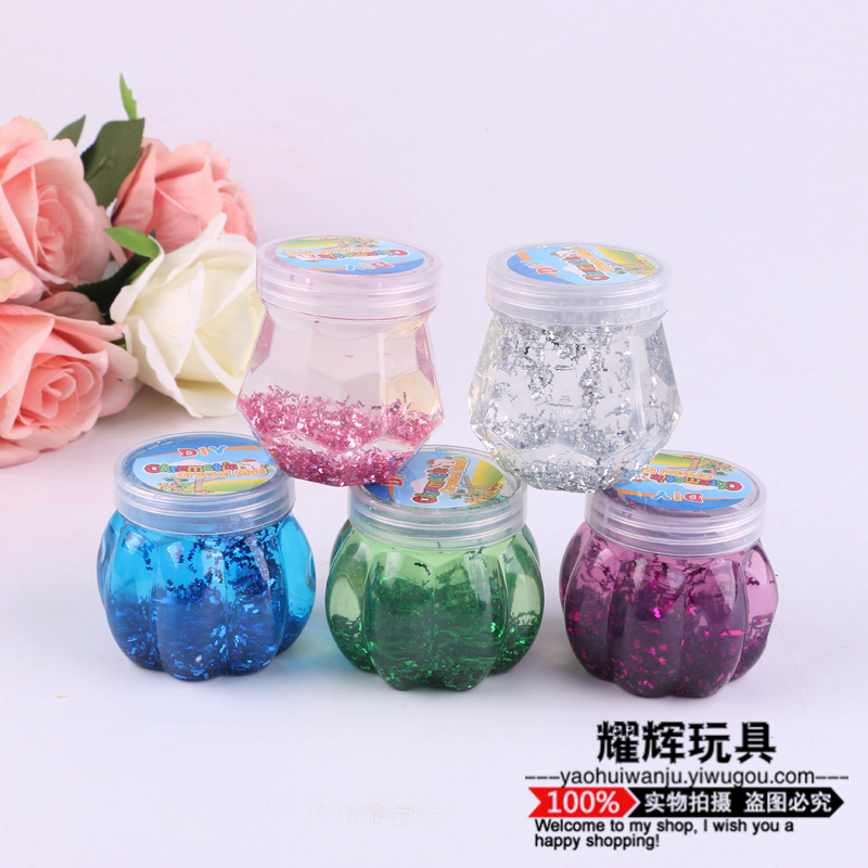 幼儿园儿童早教DIY手工水果亮片水晶泥多色透明盒装 亮片