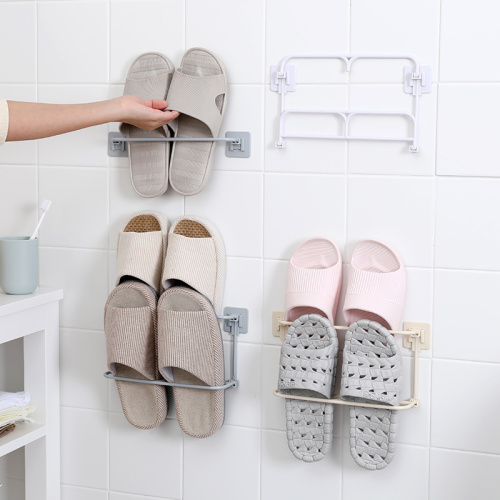 wall-mounted foldable shoe rack shoe storage rack home wall paste space saving slippers shelf