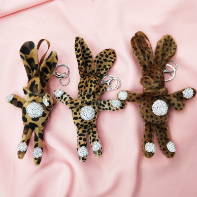 Cartoon diamond rabbit key accessories doll hang decoration craft car hang key chain