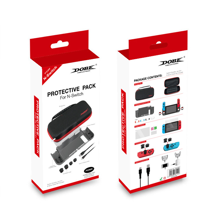 任天堂switch游戏套装 TPU保护壳 EVA收纳包 钢化膜 摇杆帽充电线