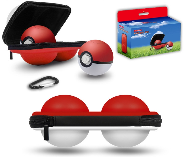 switch精灵球收纳包 新款精灵宝可梦保护袋 NS精灵球2个装保护套