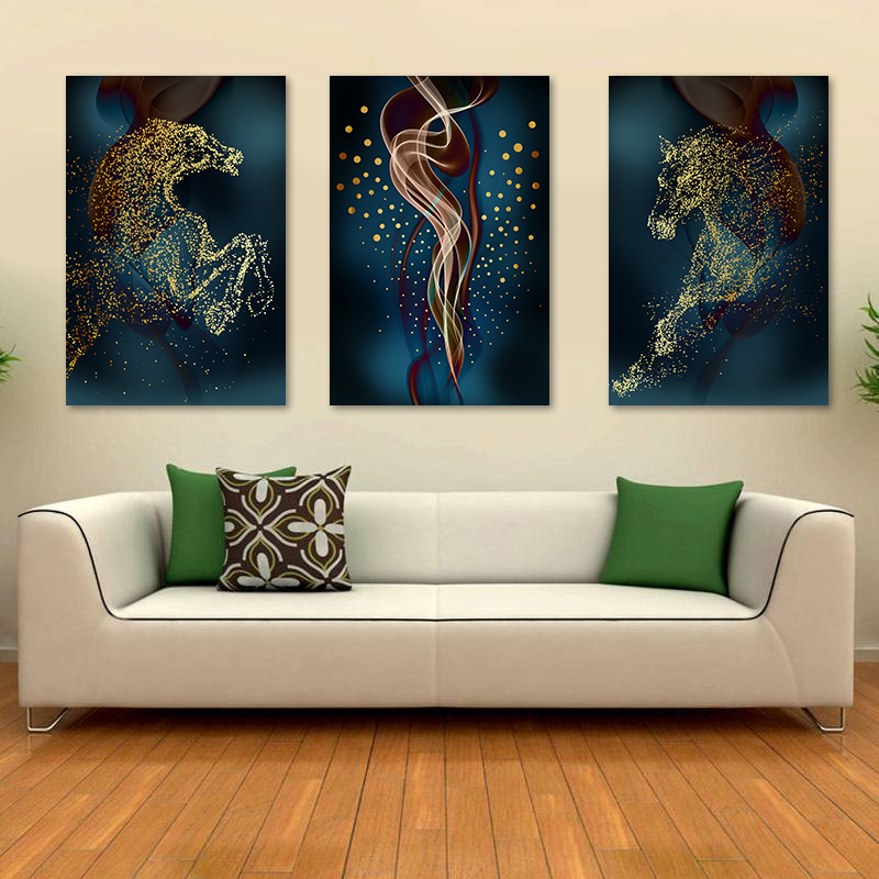 三联组合式现代客厅装饰画沙发背景墙画简约挂画北欧抽象壁画