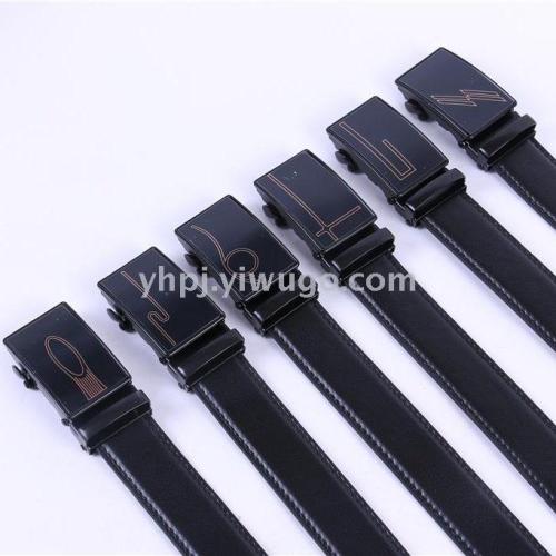 Fashion Simple without Label Men‘s Automatic Buckle 158 Grain Cutting Edge Warranty Three Years Men‘s Leather Belt Wholesale